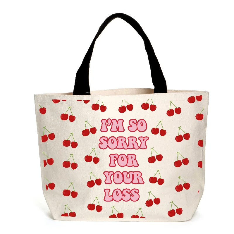 Street Style Discounts I'm So Sorry For Your Loss Tote Final Call – Shop Stylish Bags Before They're Gone Street Style Discounts I'm So Sorry For Your Loss Tote Final Call – Shop Stylish Bags Before They're Gone