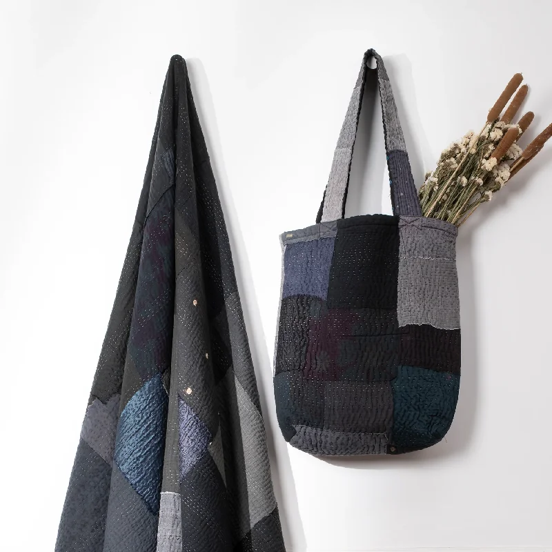 Bag Deals Landscape Handmade Vintage Kantha Tote Bag -Black - Flash Sale On Designer Bags Bag Deals Landscape Handmade Vintage Kantha Tote Bag -Black - Flash Sale On Designer Bags