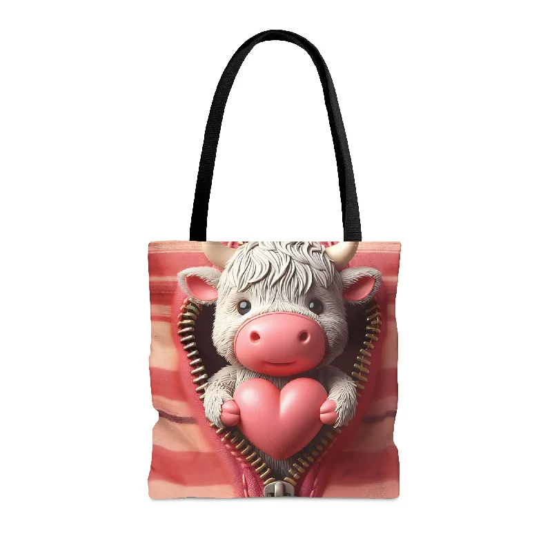 Trendy Street Style Tote Bag, Highland Cow, Personalised/Non-Personalised Tote bag Trendy Purses At Unbeatable Discounts