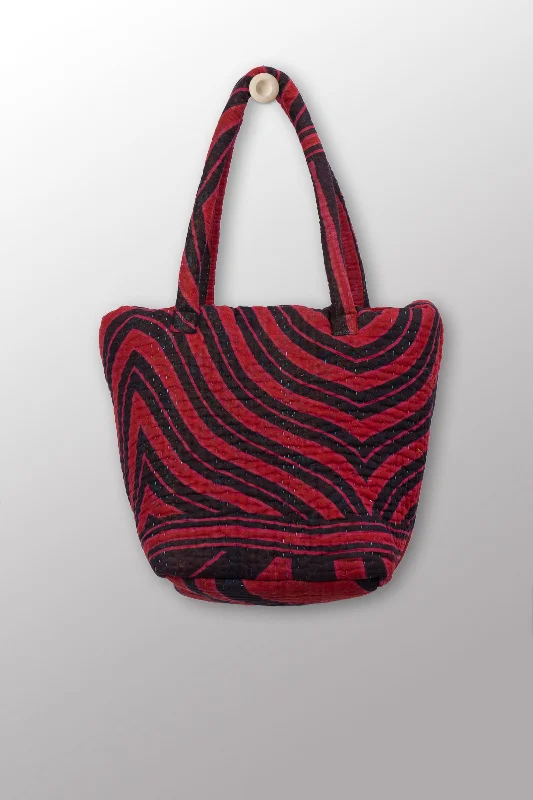 Limited Edition Bags For Collectors Quilted Over Dye Cotton Kantha Bucket Tote - mm-oq5867-cred011a - Trendy Backpacks With Big Discounts Limited Edition Bags For Collectors Quilted Over Dye Cotton Kantha Bucket Tote - mm-oq5867-cred011a - Trendy Backpacks With Big Discounts