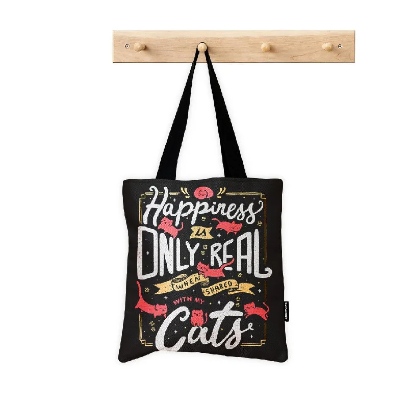 The Good Stuff ToteBag Happiness is only real when shared with my cats Carry Elegance For Less The Good Stuff ToteBag Happiness is only real when shared with my cats Carry Elegance For Less