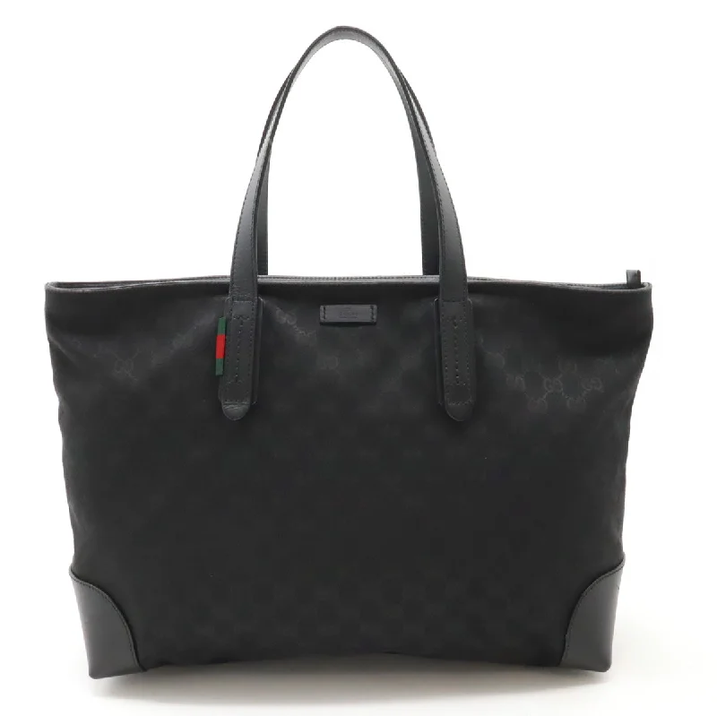 Laid-Back Fashion Offers Gucci GG Canvas Leather Tote Bag Black Classic Totes, Exclusive Deals