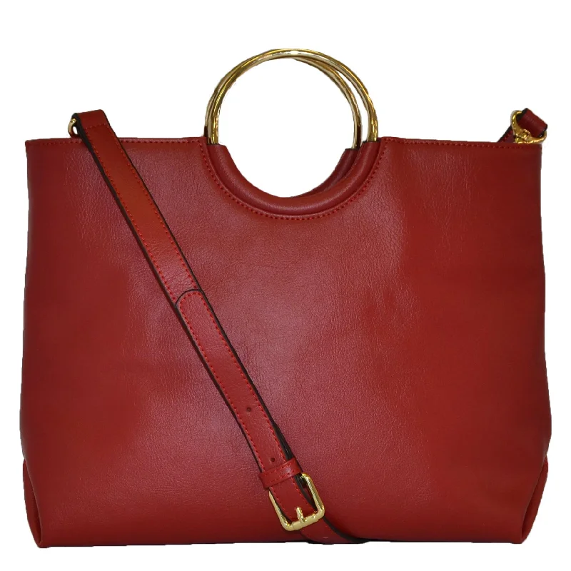 Cozy Handbags With Clearance Prices MILLFIELD - Women's Red Leather Ring Handle Tote Shoulder Crossbody Bag Upgrade Your Look With Our Bag Sale Cozy Handbags With Clearance Prices MILLFIELD - Women's Red Leather Ring Handle Tote Shoulder Crossbody Bag Upgrade Your Look With Our Bag Sale