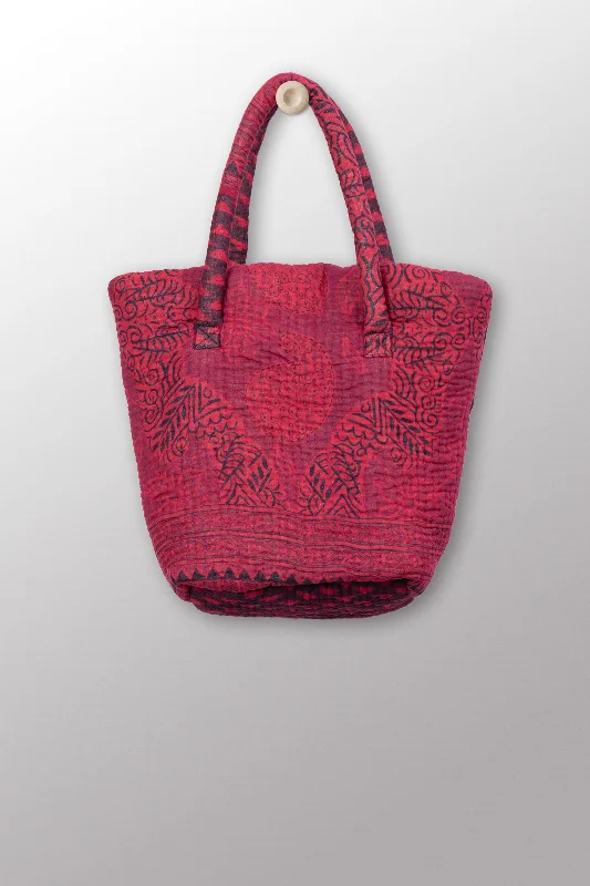 Cyber Monday Discounts On Bags Quilted Over Dye Cotton Kantha Bucket Tote - mm-oq5867-cred009a - Seasonal Sale On Trendy Handbags Cyber Monday Discounts On Bags Quilted Over Dye Cotton Kantha Bucket Tote - mm-oq5867-cred009a - Seasonal Sale On Trendy Handbags