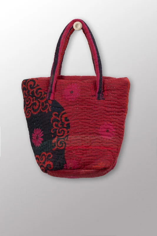 Luxury Bags Quilted Over Dye Cotton Kantha Bucket Tote - mm-oq5867-cred012a - Statement Bags With Exclusive Savings Luxury Bags Quilted Over Dye Cotton Kantha Bucket Tote - mm-oq5867-cred012a - Statement Bags With Exclusive Savings