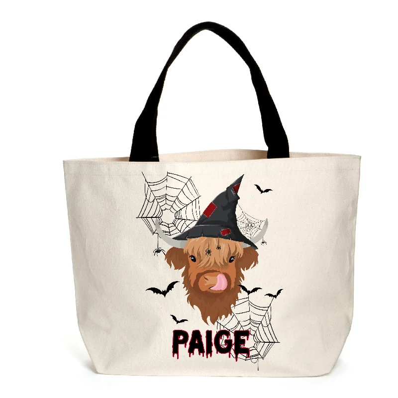 Style Without Limits Personalised Halloween Highland Cow Tote Upgrade Your Look With Our Bag Sale