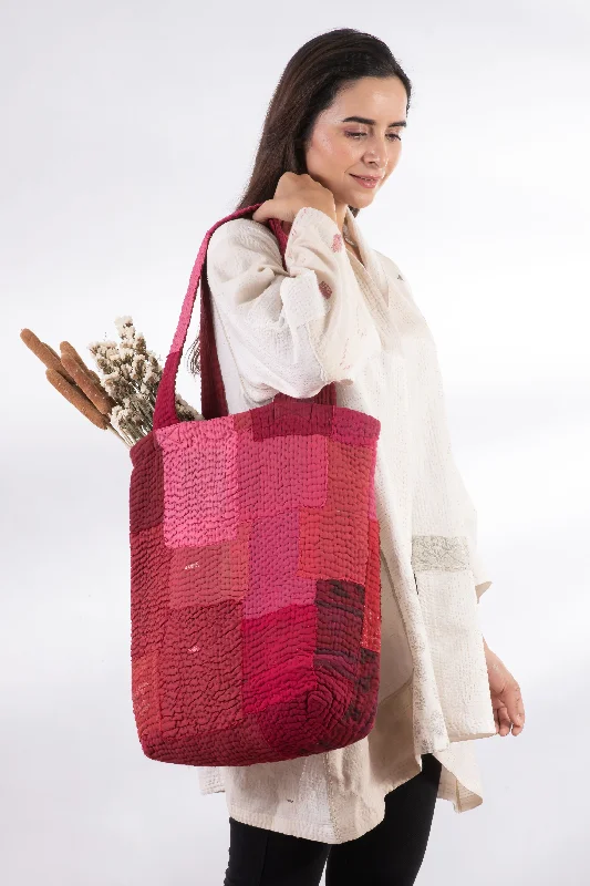 Limited Edition Landscape Handmade Vintage Kantha Tote Bag -Red - Everyday Elegance At Lower Prices Limited Edition Landscape Handmade Vintage Kantha Tote Bag -Red - Everyday Elegance At Lower Prices