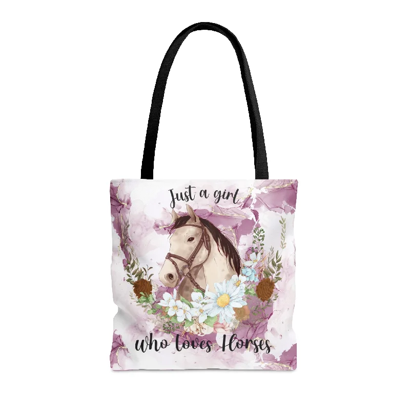 Latest Trends Tote Bag, Just a Girl Who Loves Horses, Personalised/Non-Personalised Tote bag Modern Handbags With Stylish Discounts Latest Trends Tote Bag, Just a Girl Who Loves Horses, Personalised/Non-Personalised Tote bag Modern Handbags With Stylish Discounts