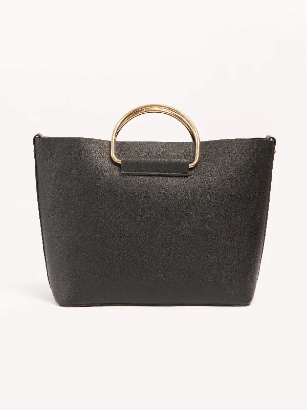 Metallic Handle Handbag Flash Sale On Designer Bags