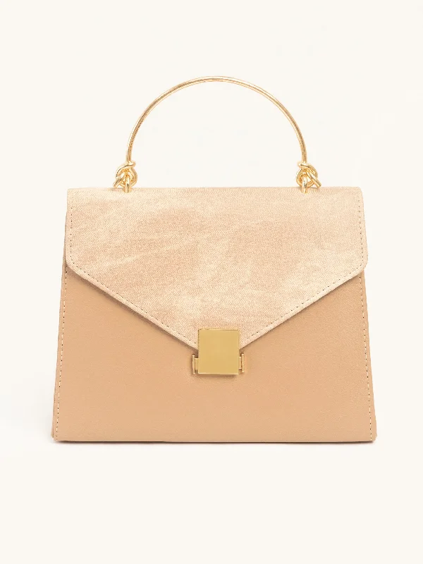 Metallic Handle Handbag Limited-Stock Bag Clearance – Hurry