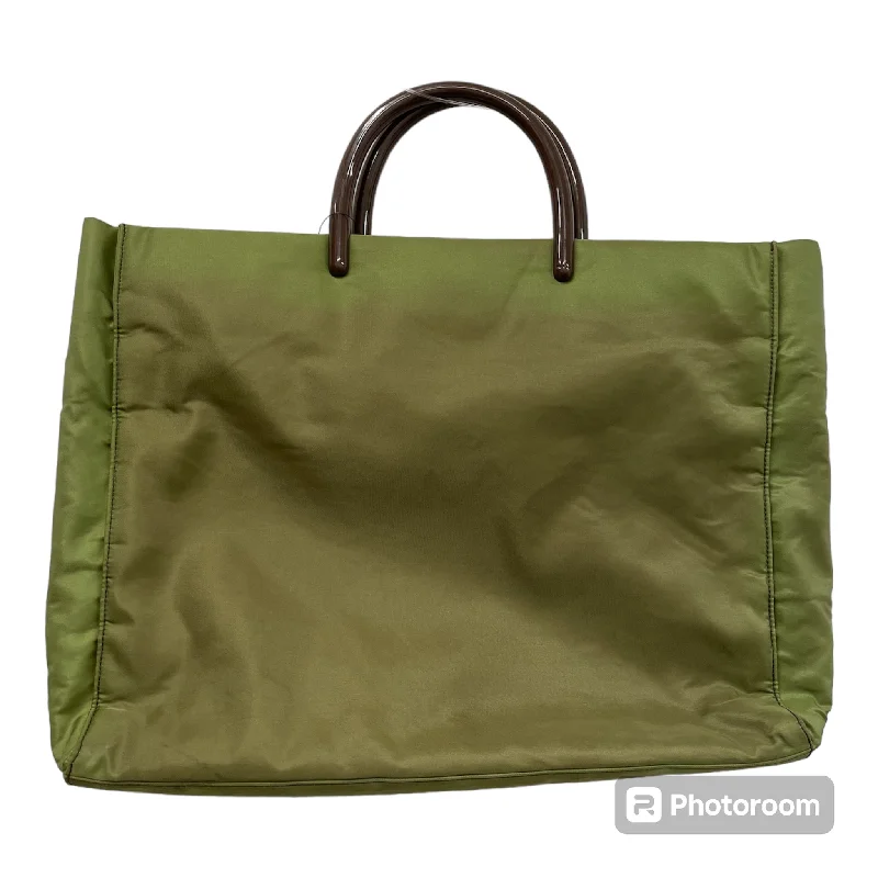 PRADA///Tote Bag/--/Plain/Nylon/GRN/W [Designers] Design/BROWN DETAIL The Ultimate Sale On Must-Have Handbags
