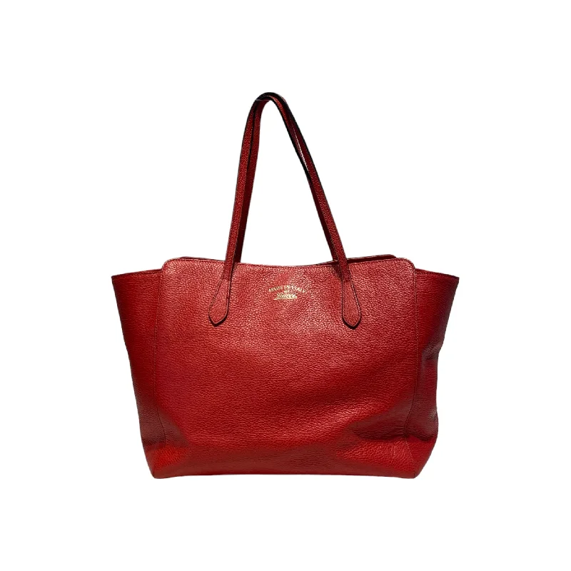 GUCCI///Tote Bag/--/Plain/Leather/ORN/W [Designers] Essentials/Gucci Leather Swing Fashionable Bags With Special Seasonal Offers
