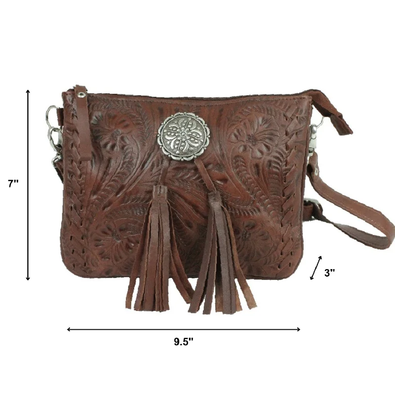 American West Womens Lariats and Lace Dark Brown Leather Crossbody Bag Trendy Purses At Unbeatable Discounts American West Womens Lariats and Lace Dark Brown Leather Crossbody Bag Trendy Purses At Unbeatable Discounts
