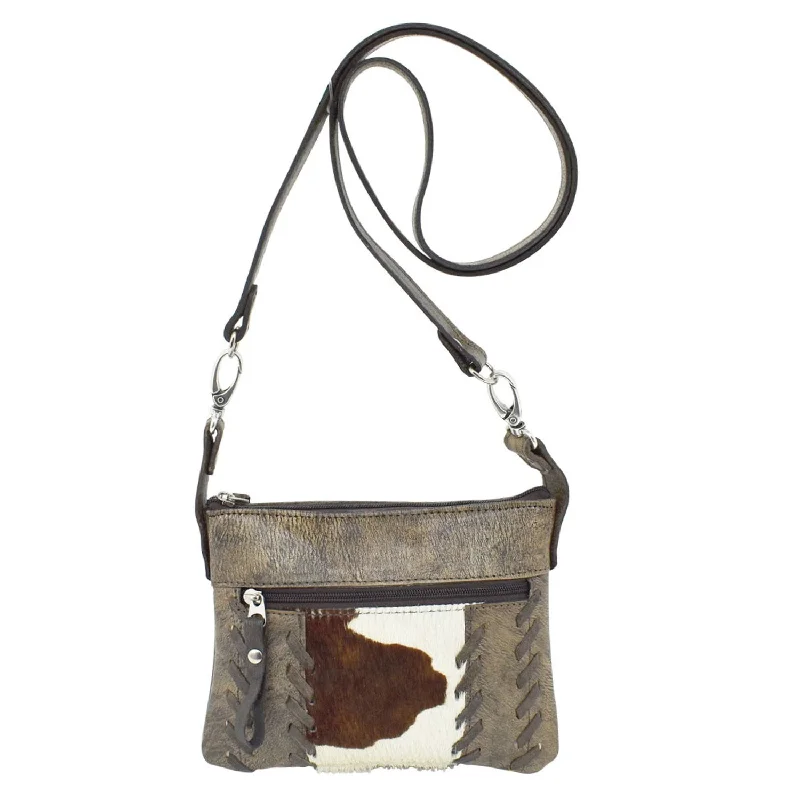American West Womens Cowtown Pony/Charcoal Leather Crossbody Bag Luxury Totes, Affordable Prices American West Womens Cowtown Pony/Charcoal Leather Crossbody Bag Luxury Totes, Affordable Prices