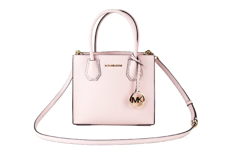 Michael Kors Mercer Medium Leather Messenger Crossbody Handbag (Powder Blush Women's Solid) Timeless Bags, Flash Sale