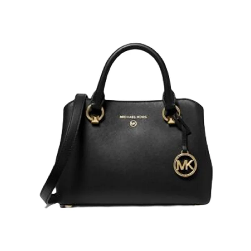 Michael Kors Edith Black Saffiano Leather Small Satchel Messenger Crossbody Bag Stylish And Functional Bags Now At Reduced Rates