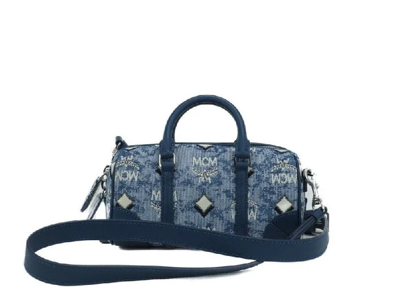 MCM  Patricia Mini Crossbody Bag Visetos Coated Canvas Blue Statement Bags At Unbelievable Discounts – Shop Today
