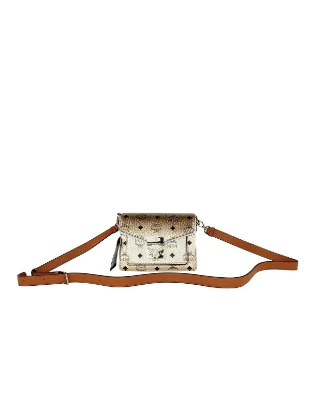 MCM  Patricia Mini Crossbody Bag in Gold Best-Selling Bags Now At Exclusive Promotional Prices