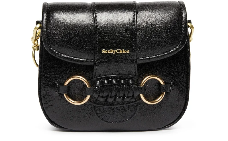 See by Chloe Women's Saddie Black Leather Crossbody Handbag Huge Handbag Markdowns – Update Your Collection Now