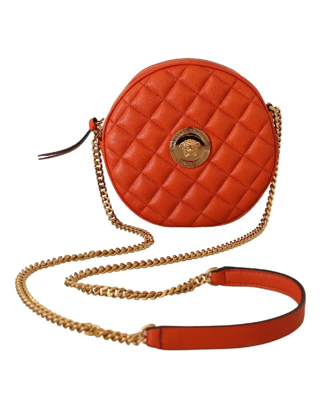 Versace Nappa Leather Round Crossbody Bag with Medusa Logo Fashionable Handbags At Must-Have Prices