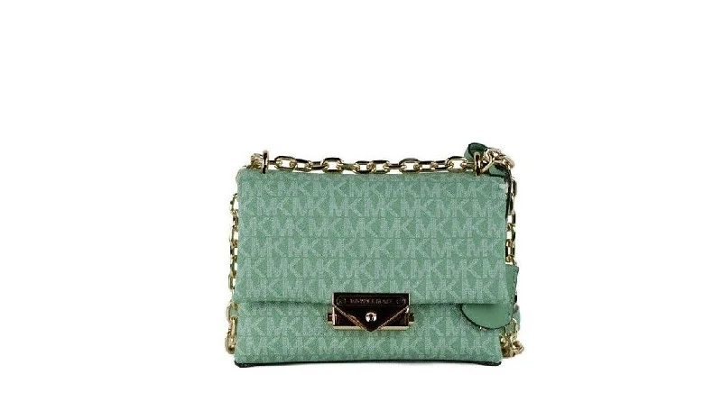 Michael Kors Cece Small Sea Green Signature PVC Convertible Flap Crossbody Women's Bag The Best Handbag Sale Of The Season