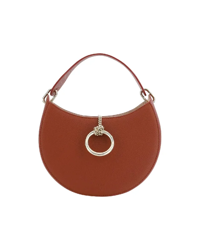 Chloe Leather Small Shoulder Bag with Gold Ring Closure Seasonal Sale On Trendy Handbags Chloe Leather Small Shoulder Bag with Gold Ring Closure Seasonal Sale On Trendy Handbags