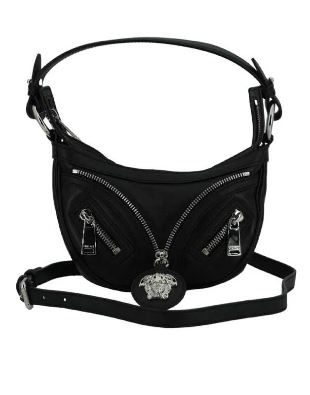 Versace Elegant Black Mini Hobo Shoulder Women's Bag High-Fashion Handbags At Reduced Costs Versace Elegant Black Mini Hobo Shoulder Women's Bag High-Fashion Handbags At Reduced Costs