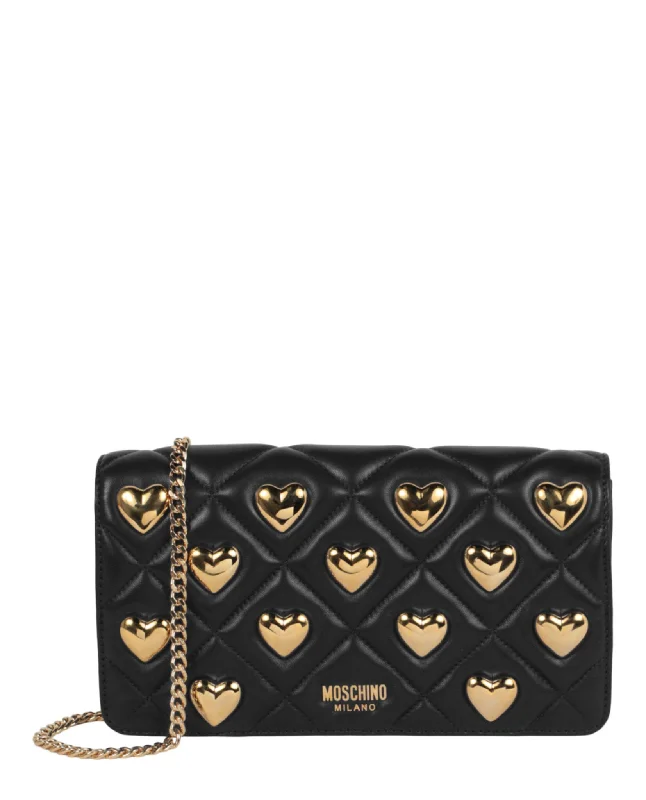Moschino Womens Heart Studs Quilted Shoulder Bag The Best Handbag Deals Are Available Now Moschino Womens Heart Studs Quilted Shoulder Bag The Best Handbag Deals Are Available Now