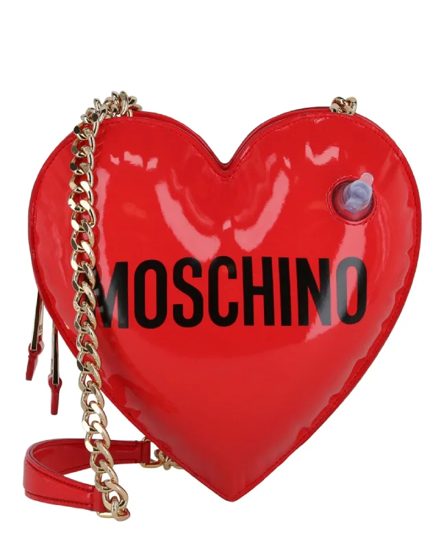 Moschino Womens Heart Shaped Shoulder Bag High-End Handbags At Affordable Prices