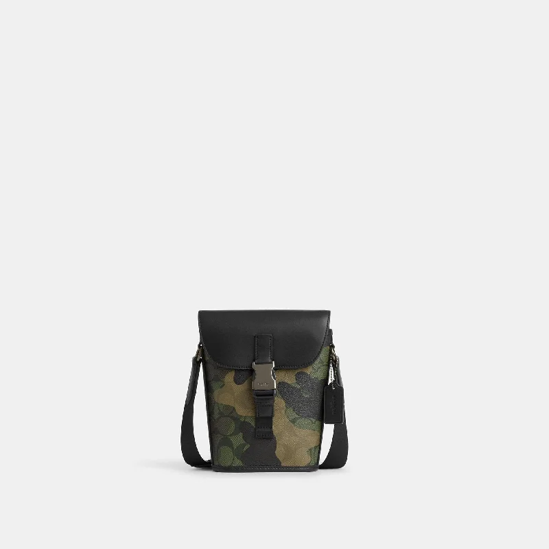Coach Outlet Track Small Flap Crossbody In Signature Canvas With Camo Print Your Perfect Bag At The Perfect Price