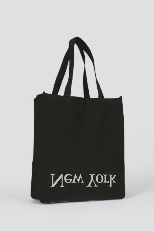 Canvas New York Logo Tote Bag - Black Elegant Bags, Limited Stock