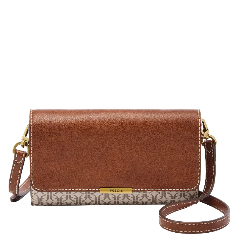 Fossil Women's Jori Printed PVC Wallet Crossbody Statement Bags With Exclusive Savings