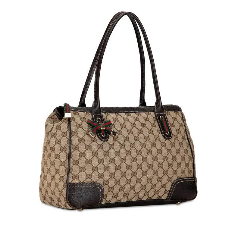 Gucci GG canvas sy line princess handbag Tote bag 177052 beige brown canvas leather ladies Gucci Fashion-Forward Bags At Exclusive Promotional Prices Gucci GG canvas sy line princess handbag Tote bag 177052 beige brown canvas leather ladies Gucci Fashion-Forward Bags At Exclusive Promotional Prices