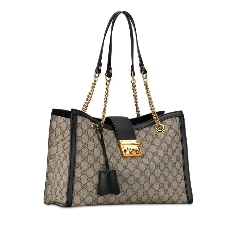 Gucci GG Supreme Chain Tote Bag 479197 Beige Black PVC Leather Gucci Chic And Affordable Bags – Grab Yours Today Gucci GG Supreme Chain Tote Bag 479197 Beige Black PVC Leather Gucci Chic And Affordable Bags – Grab Yours Today