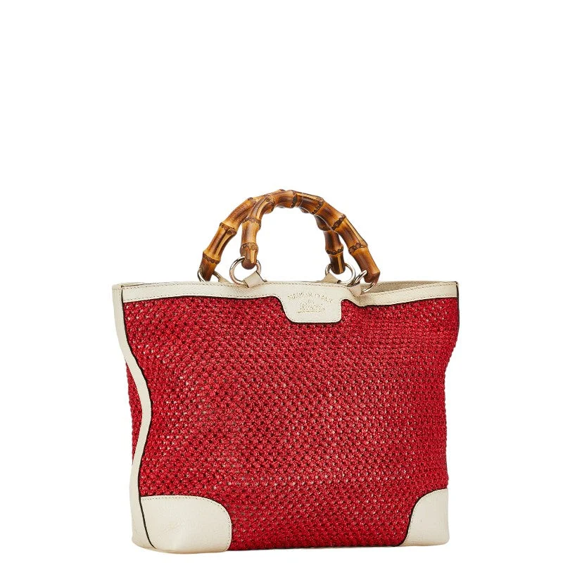 Gucci Mesh Bamboo Handbag Tote Bag 338965 Red Ivory Straw Leather Gucci Must-Have Bags At Irresistible Discounts Gucci Mesh Bamboo Handbag Tote Bag 338965 Red Ivory Straw Leather Gucci Must-Have Bags At Irresistible Discounts