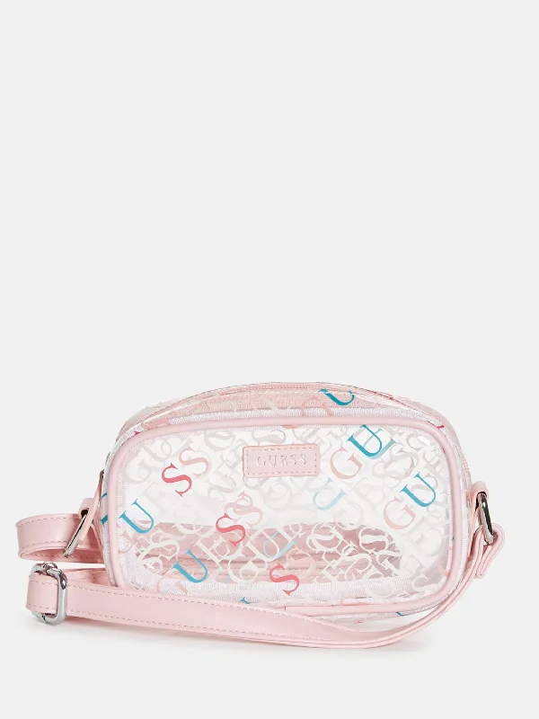 Logo Print Clear Plastic Crossbody Designer Bags At Lower Prices