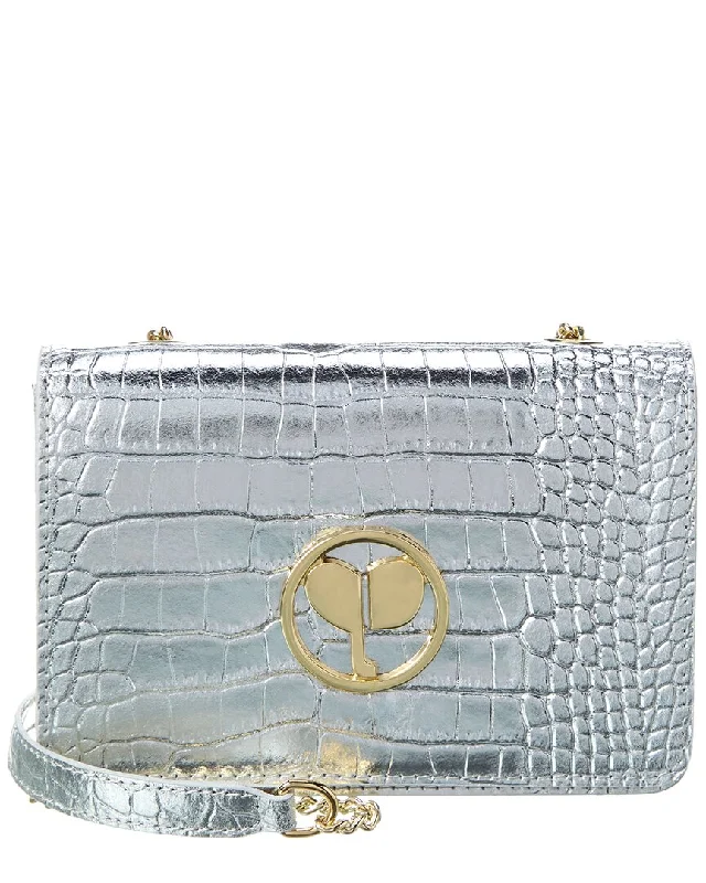 Persaman New York Gaia Croc-Embossed Leather Crossbody Trendy Totes, Shop & Save
