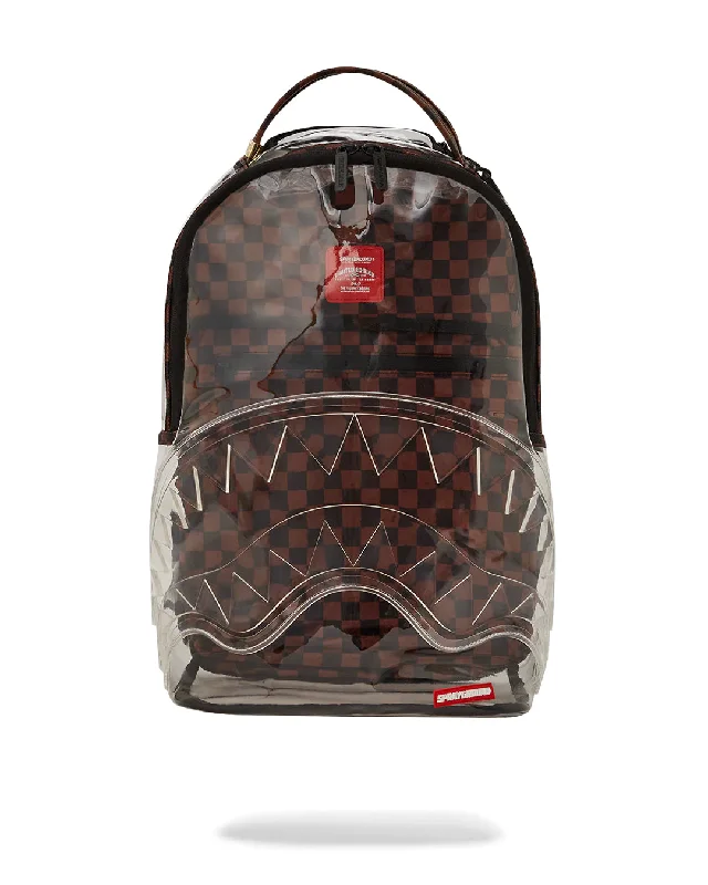 Sprayground  CLEAR BROWN CHECK CLEAR BACKPACK CHECK Timeless Bags, Flash Sale