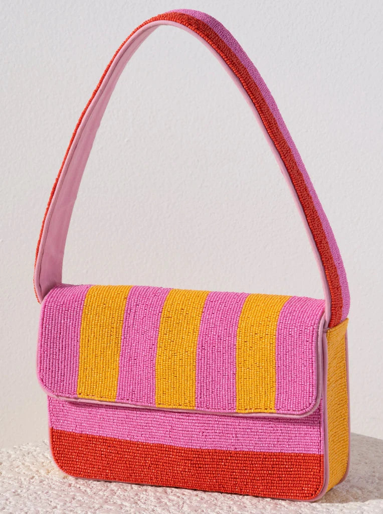 Taylor Beaded Shoulder Bag in Pink Trendy Purses At Unbeatable Discounts