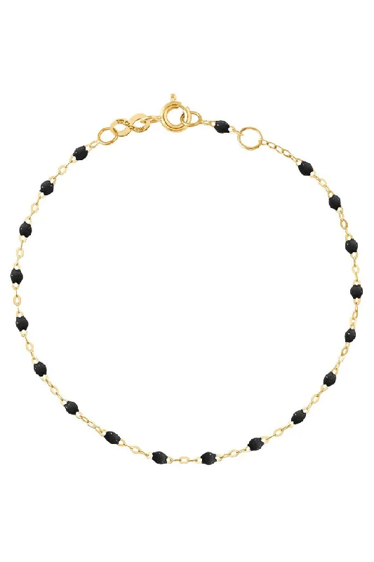 6.7" Classic Gigi Bracelet - BLACK + YELLOW GOLD