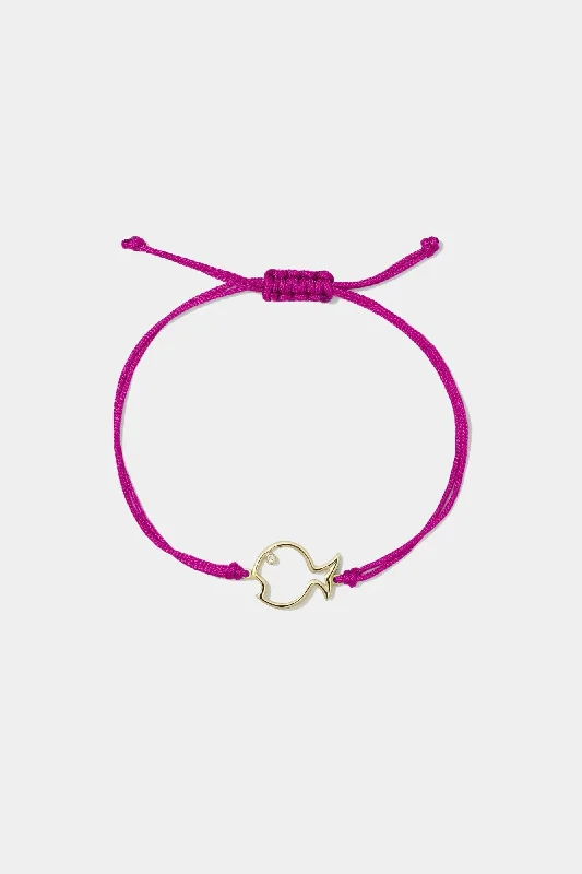 Bracelet Fil Poisson Bulle - Fuchsia Or Jaune