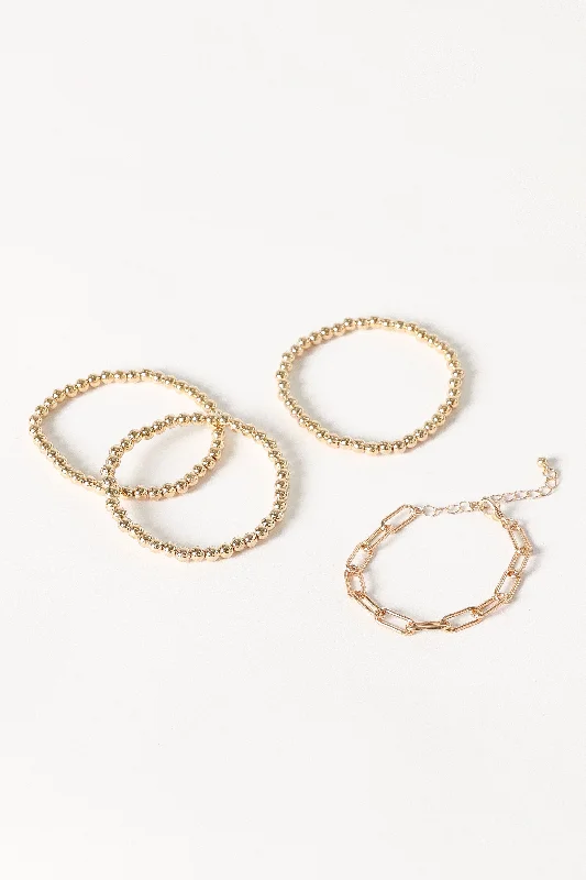 Kaleigh Stacked Bracelets - Gold