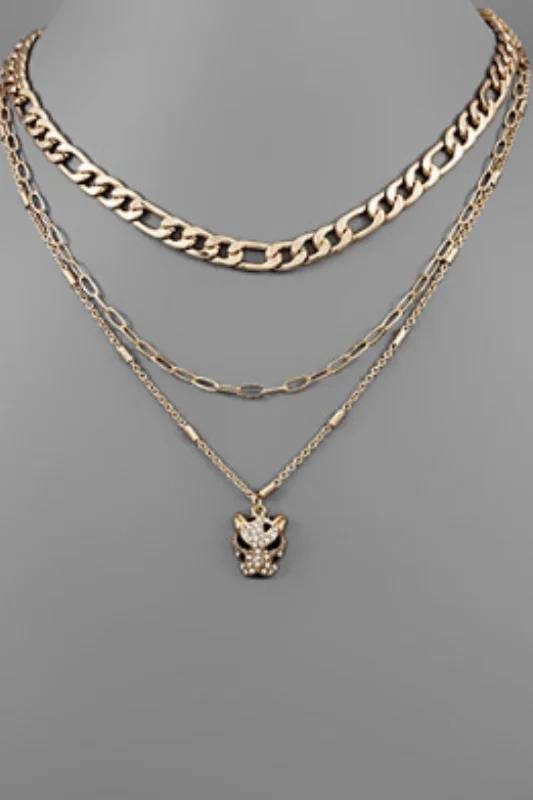 Discounted Jewelry For A Glamorous Look Keaton Crystal Jaguar 3 Layer Necklace