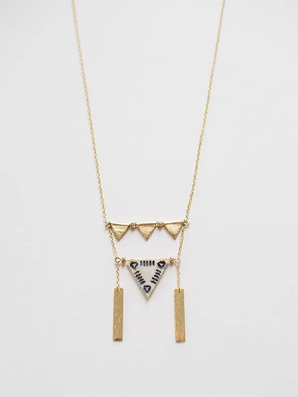 Oblique Triangle Necklace - Gold