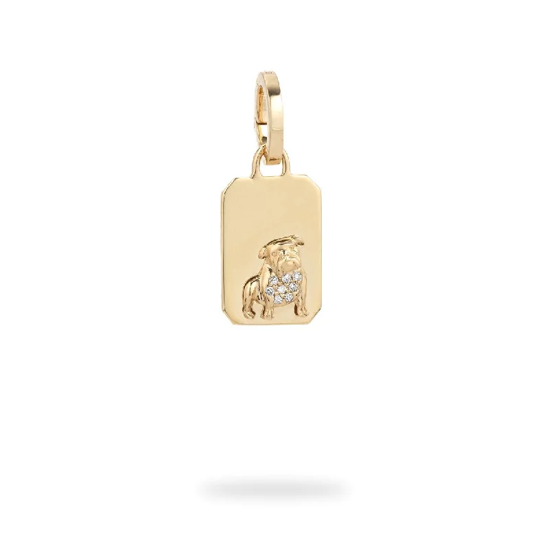 Pavé Diamond English Bulldog Hinged Charm