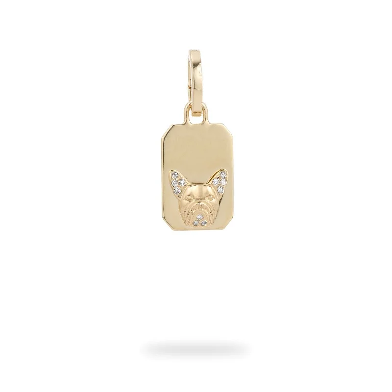 Pavé Diamond French Bulldog Hinged Charm