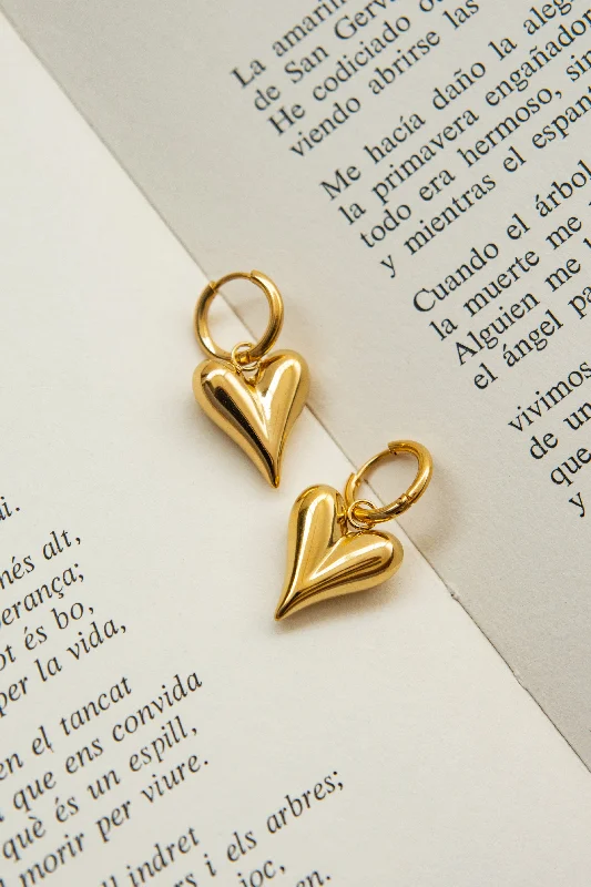 HEART HOOP EARRINGS