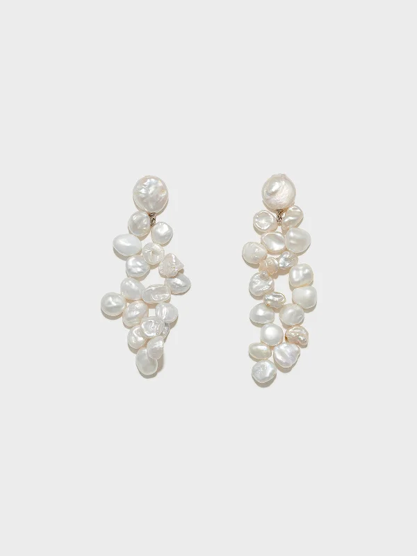 Premium Diamond Jewelry At Once-In-A-Lifetime Discounts Rudi Pearl and Palladium-Plated Drop Earrings