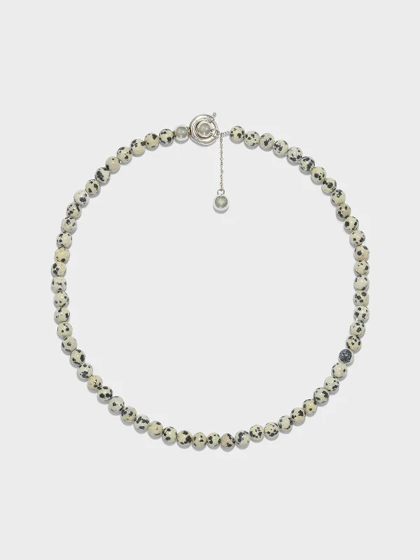 Saylor Diaspro Dalmata and Palladium-Plated Necklace