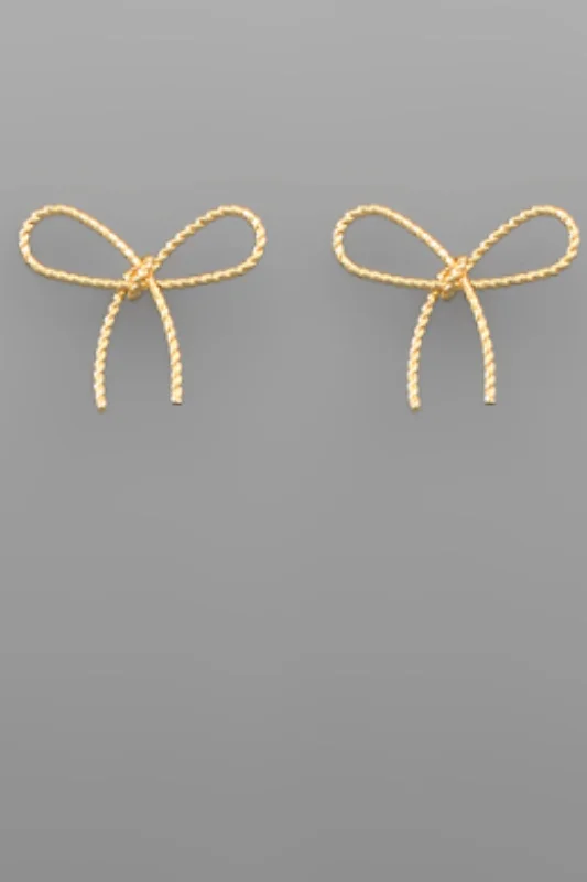 Vega Textured Wire Bow Earrings